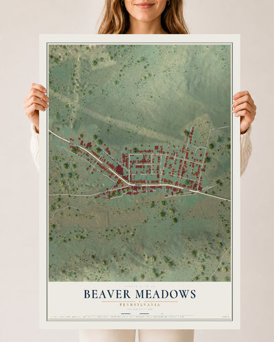 Map of Beaver Meadows, Pennsylvania, 24 x 36 inch unframed archival matte print