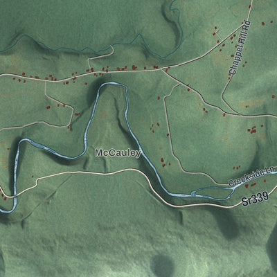 Close-up of the map of Beaver, Columbia County, Pennsylvania print showing street and building detail