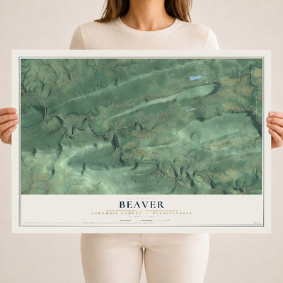 Map of Beaver, Columbia County, Pennsylvania, 18 x 24 inch unframed archival matte print