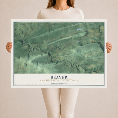 Map of Beaver, Columbia County, Pennsylvania, 24 x 36 inch unframed archival matte print