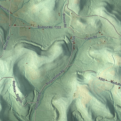 Close-up of the map of Beaver, Jefferson County, Pennsylvania print showing street and building detail