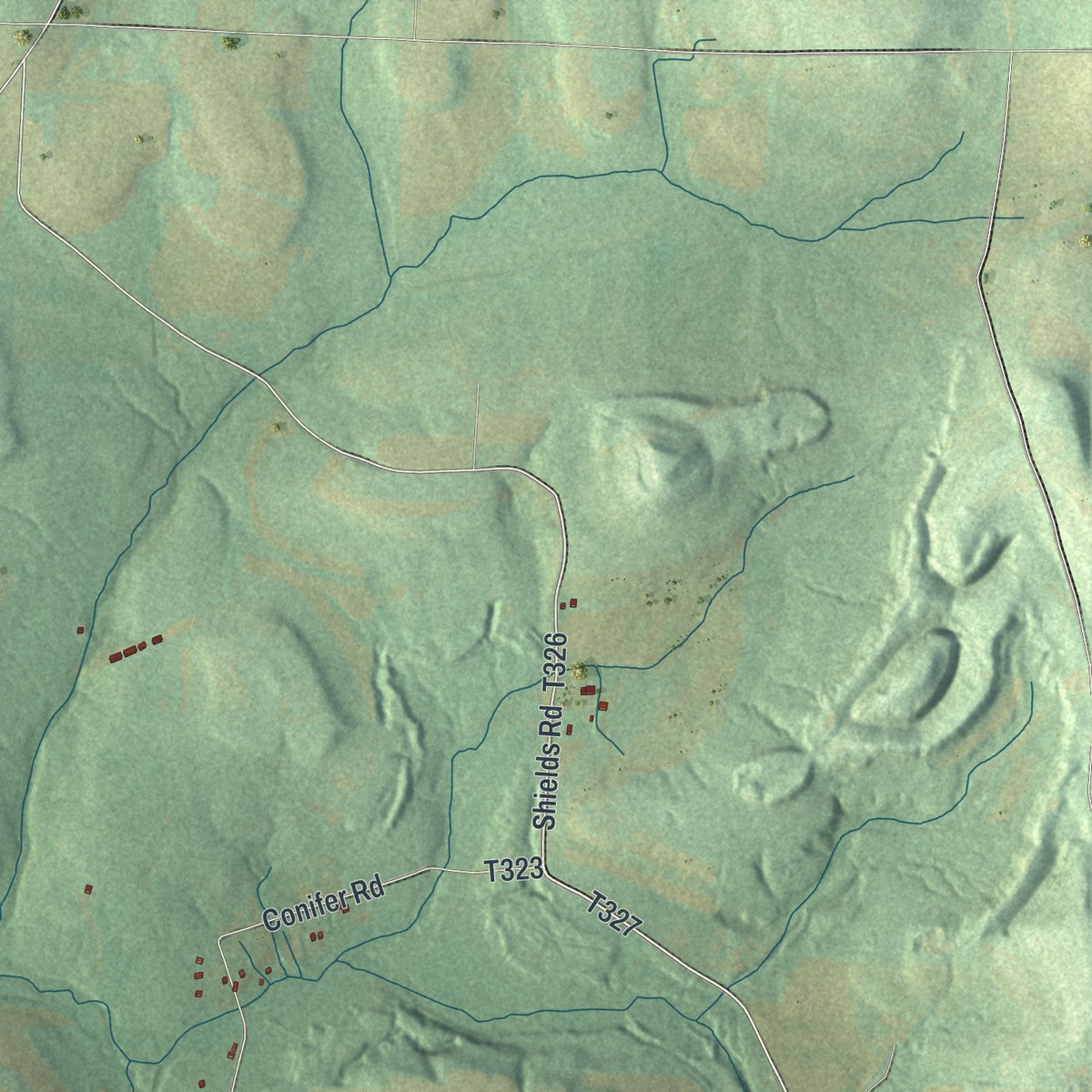 Second close-up of the map of Beaver, Jefferson County, Pennsylvania print showing more streets and buildings