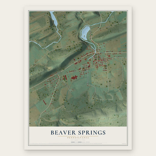 Beaver Springs, Pennsylvania map print, the full design