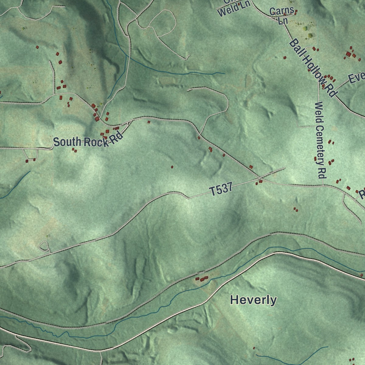 Second close-up of the map of Beccaria, Pennsylvania print showing more streets and buildings