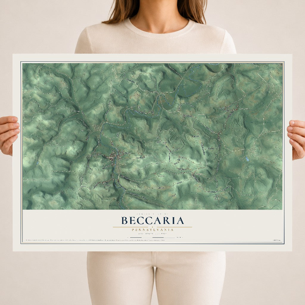 Map of Beccaria, Pennsylvania, 18 x 24 inch unframed archival matte print