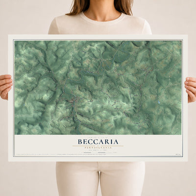 Map of Beccaria, Pennsylvania, 18 x 24 inch unframed archival matte print
