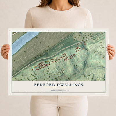 Map of Bedford Dwellings, Pennsylvania, 12 x 18 inch unframed archival matte print