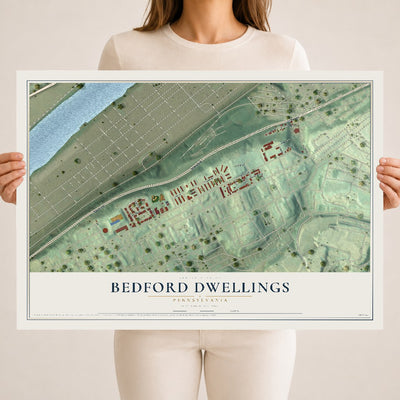 Map of Bedford Dwellings, Pennsylvania, 18 x 24 inch unframed archival matte print
