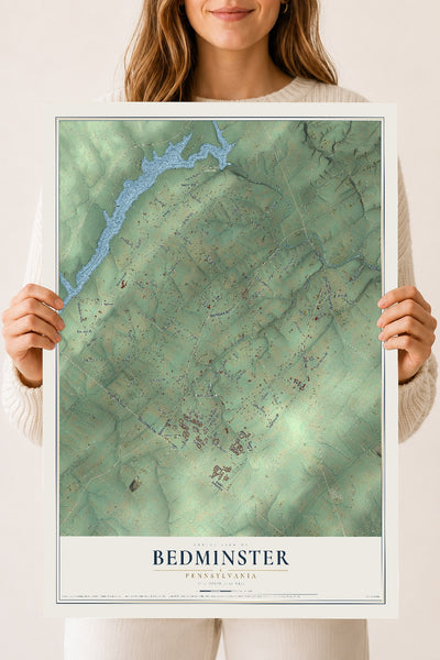 Map of Bedminster, Pennsylvania, 18 x 24 inch unframed archival matte print