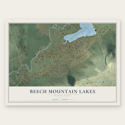 Beech Mountain Lakes, Pennsylvania map print, the full design