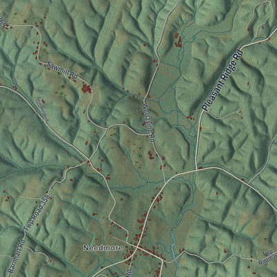 Close-up of the map of Belfast, Pennsylvania print showing street and building detail