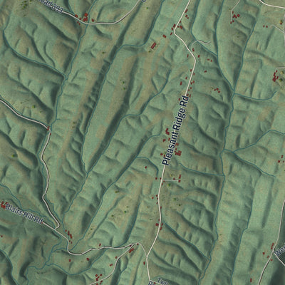 Second close-up of the map of Belfast, Pennsylvania print showing more streets and buildings
