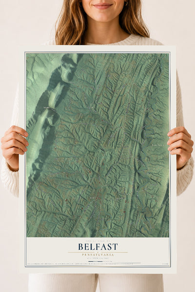 Map of Belfast, Pennsylvania, 18 x 24 inch unframed archival matte print