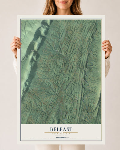 Map of Belfast, Pennsylvania, 24 x 36 inch unframed archival matte print