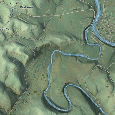 Second close-up of the map of Bell, Westmoreland County, Pennsylvania print showing more streets and buildings