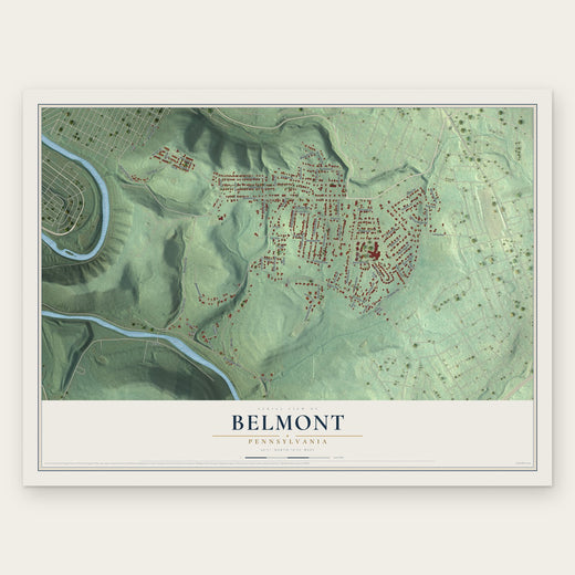 Belmont, Pennsylvania map print, the full design