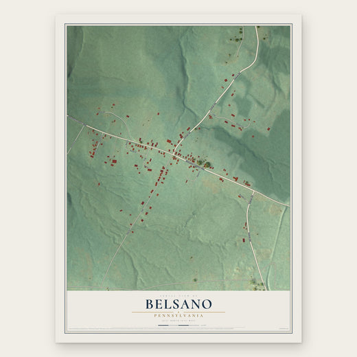 Belsano, Pennsylvania map print, the full design