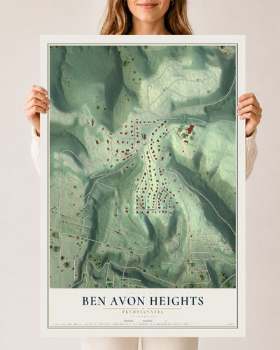 Map of Ben Avon Heights, Pennsylvania, 24 x 36 inch unframed archival matte print
