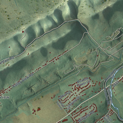 Close-up of the map of Benner, Pennsylvania print showing street and building detail