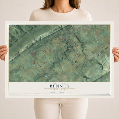Map of Benner, Pennsylvania, 18 x 24 inch unframed archival matte print