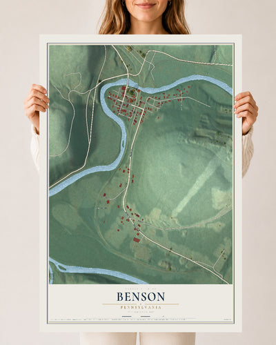 Map of Benson, Pennsylvania, 24 x 36 inch unframed archival matte print