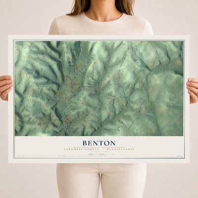 Map of Benton, Columbia County, Pennsylvania, 18 x 24 inch unframed archival matte print