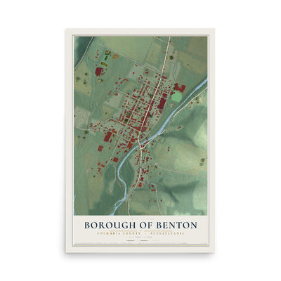 Map of the Borough of Benton, Columbia County, Pennsylvania, 12 x 18 inch unframed archival matte print