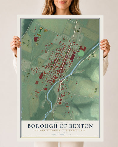 Map of the Borough of Benton, Columbia County, Pennsylvania, 24 x 36 inch unframed archival matte print