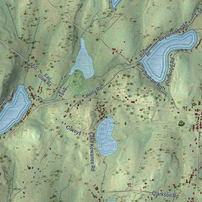 Close-up of the map of Benton, Lackawanna County, Pennsylvania print showing street and building detail