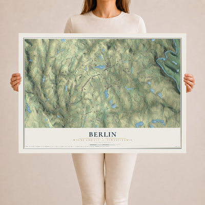 Map of Berlin, Wayne County, Pennsylvania, 24 x 36 inch unframed archival matte print
