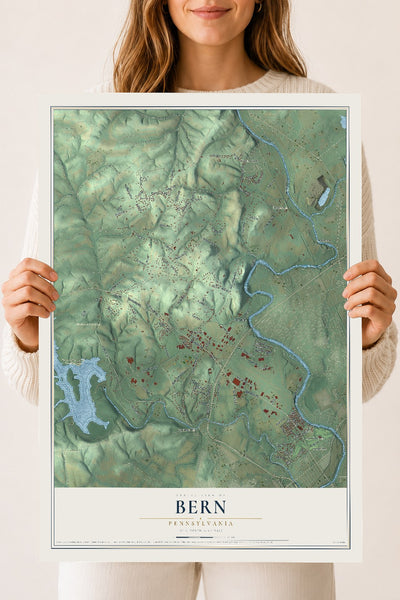 Map of Bern, Pennsylvania, 18 x 24 inch unframed archival matte print