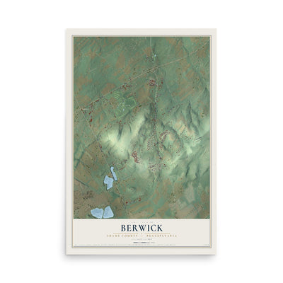 Map of Berwick, Adams County, Pennsylvania, 12 x 18 inch unframed archival matte print