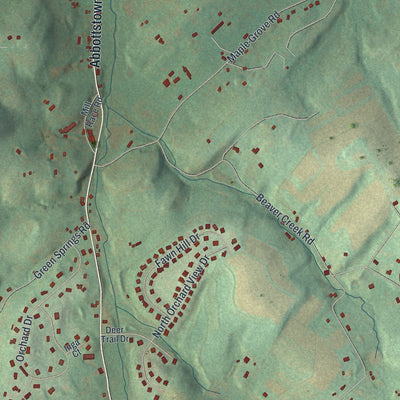 Second close-up of the map of Berwick, Adams County, Pennsylvania print showing more streets and buildings