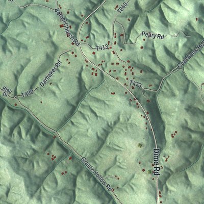 Second close-up of the map of Bethel, Armstrong County, Pennsylvania print showing more streets and buildings