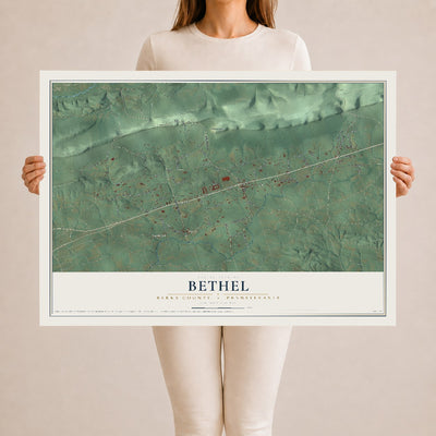 Map of Bethel, Berks County, Pennsylvania, 24 x 36 inch unframed archival matte print