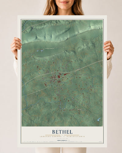 Map of Bethel, Lebanon County, Pennsylvania, 24 x 36 inch unframed archival matte print