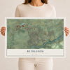 Map of Bethlehem, Northampton County, Pennsylvania, 12 x 18 inch unframed archival matte print