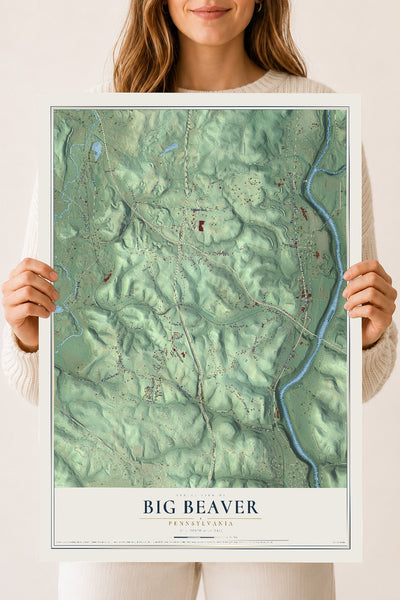 Map of Big Beaver, Pennsylvania, 18 x 24 inch unframed archival matte print