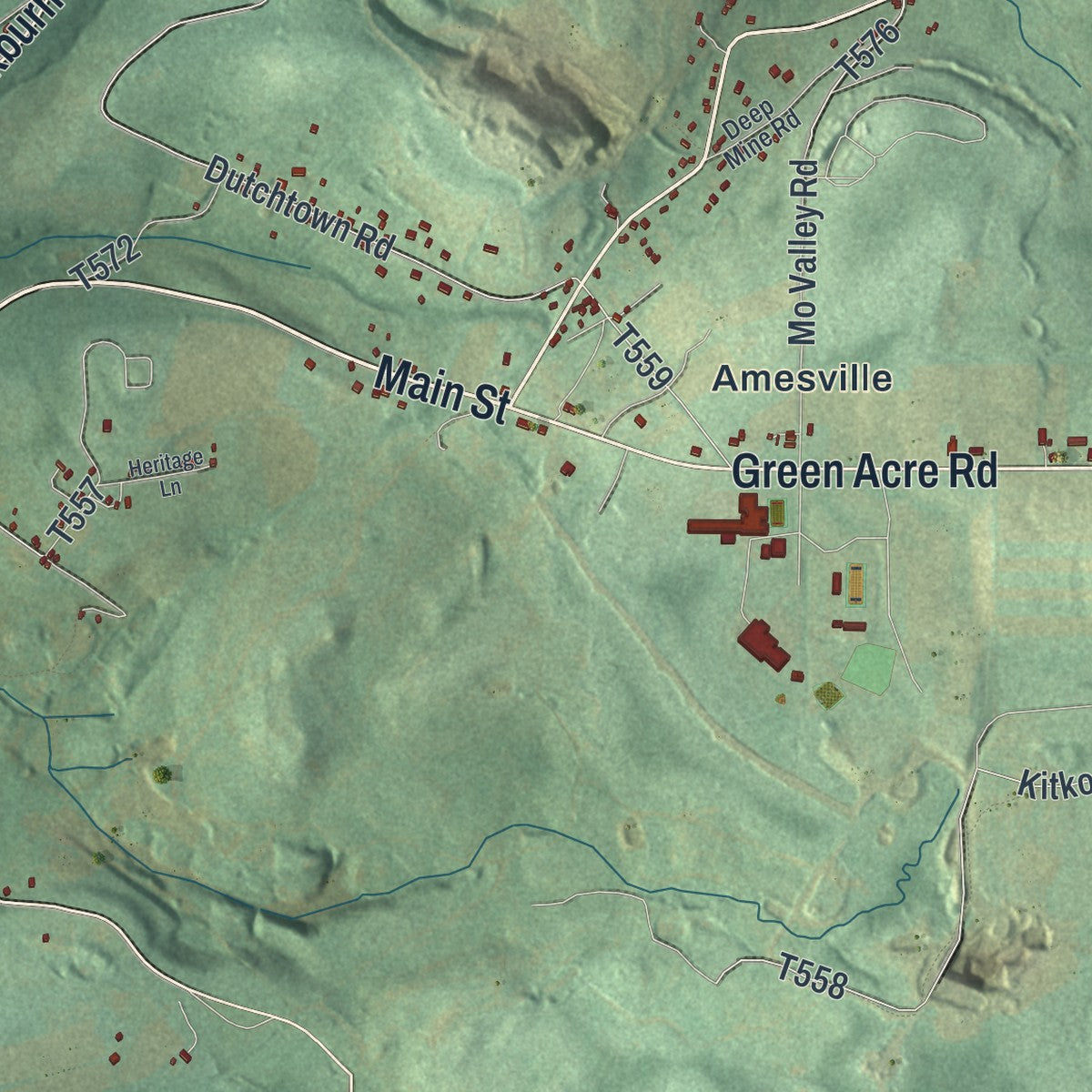 Close-up of the map of Bigler, Pennsylvania print showing street and building detail