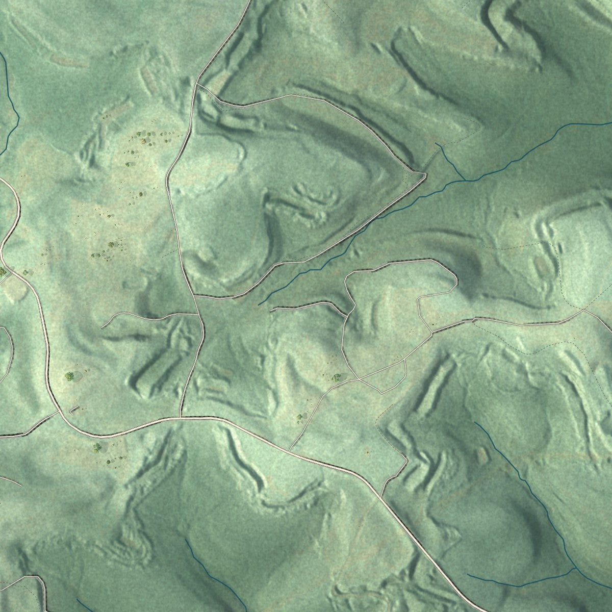 Second close-up of the map of Bigler, Pennsylvania print showing more streets and buildings