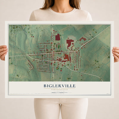 Map of Biglerville, Pennsylvania, 18 x 24 inch unframed archival matte print