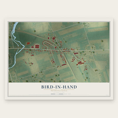 Bird-in-Hand, Pennsylvania map print, the full design