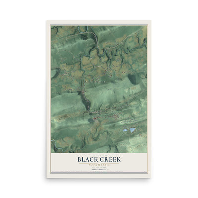 Map of Black Creek, Pennsylvania, 12 x 18 inch unframed archival matte print