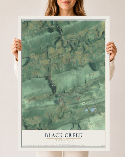 Map of Black Creek, Pennsylvania, 24 x 36 inch unframed archival matte print