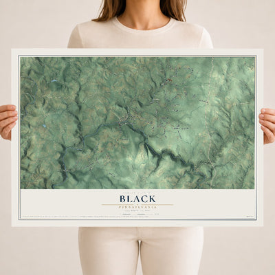 Map of Black, Pennsylvania, 18 x 24 inch unframed archival matte print