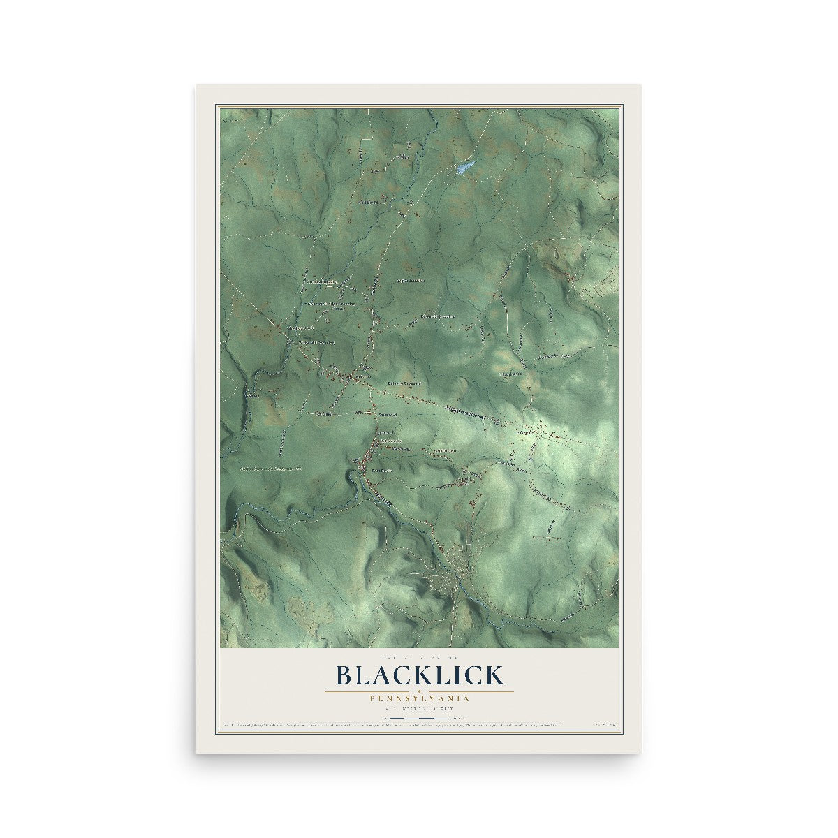 Map of Blacklick, Pennsylvania, 12 x 18 inch unframed archival matte print