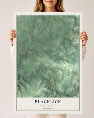 Map of Blacklick, Pennsylvania, 24 x 36 inch unframed archival matte print