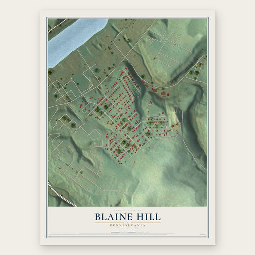Blaine Hill, Pennsylvania map print, the full design