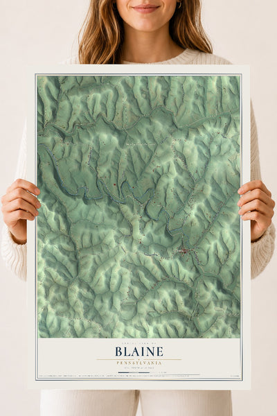 Map of Blaine, Pennsylvania, 18 x 24 inch unframed archival matte print