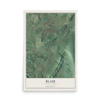 Map of Blair, Pennsylvania, 12 x 18 inch unframed archival matte print